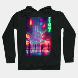 Tokyo Neon Anime Japan Street Vibes <3 Hoodie